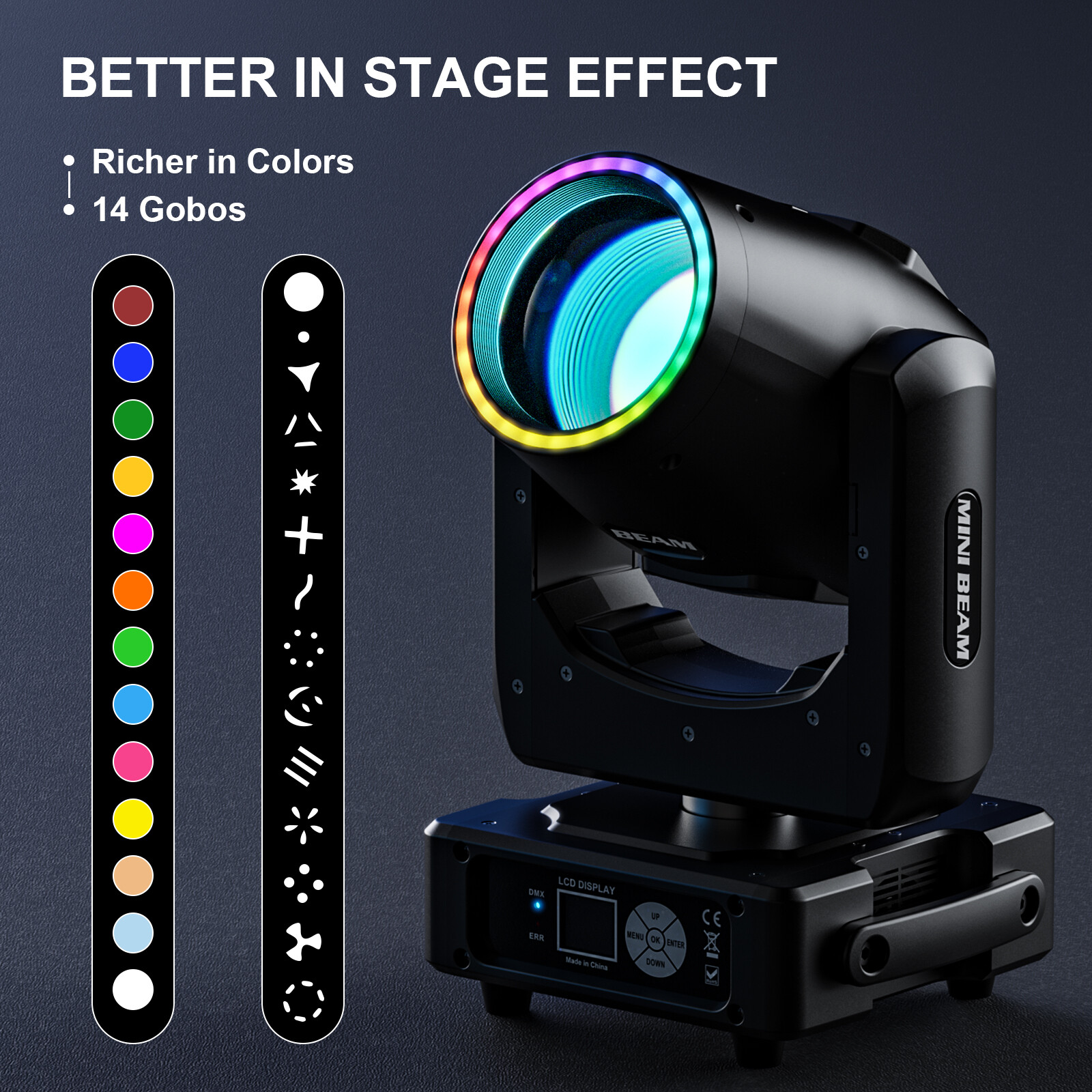 350W 48Prism LED Stage Lighting Gobo Moving Head DJ Disco Party DMX Beam Light