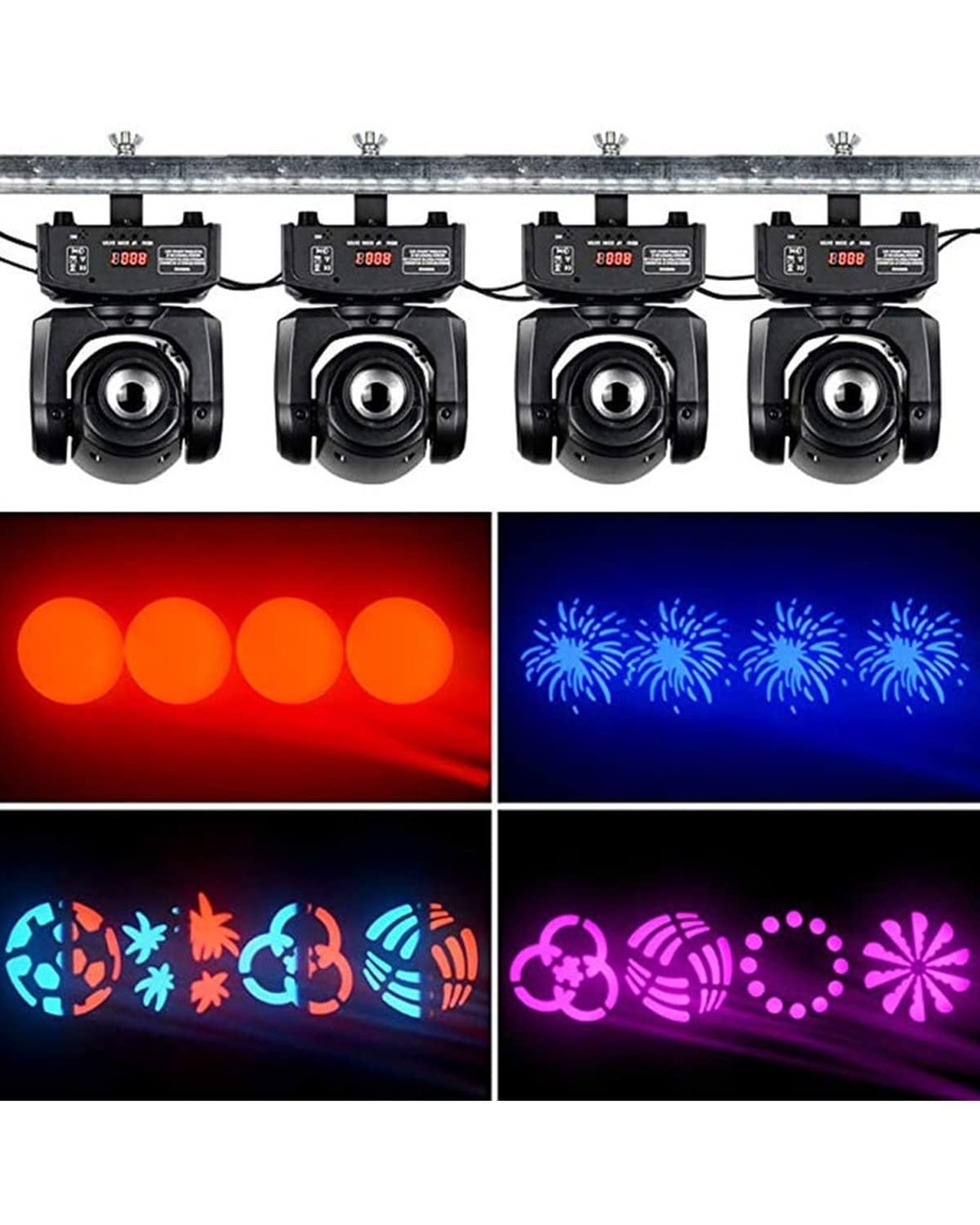 BETOPPER DJ Moving Head Lights Strobe Spot LED Stage Light 8 GOBO 8 Colors 9/…