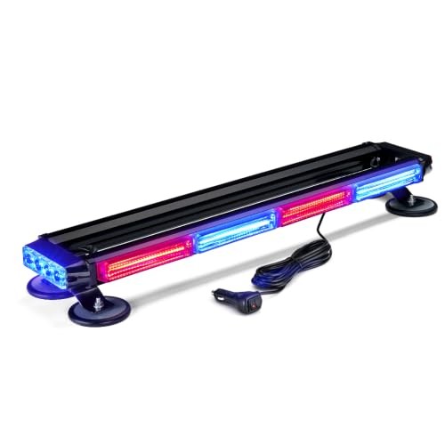 26″ COB LED Rooftop Strobe Light Bar, Double Side Caution Multi Color Modern