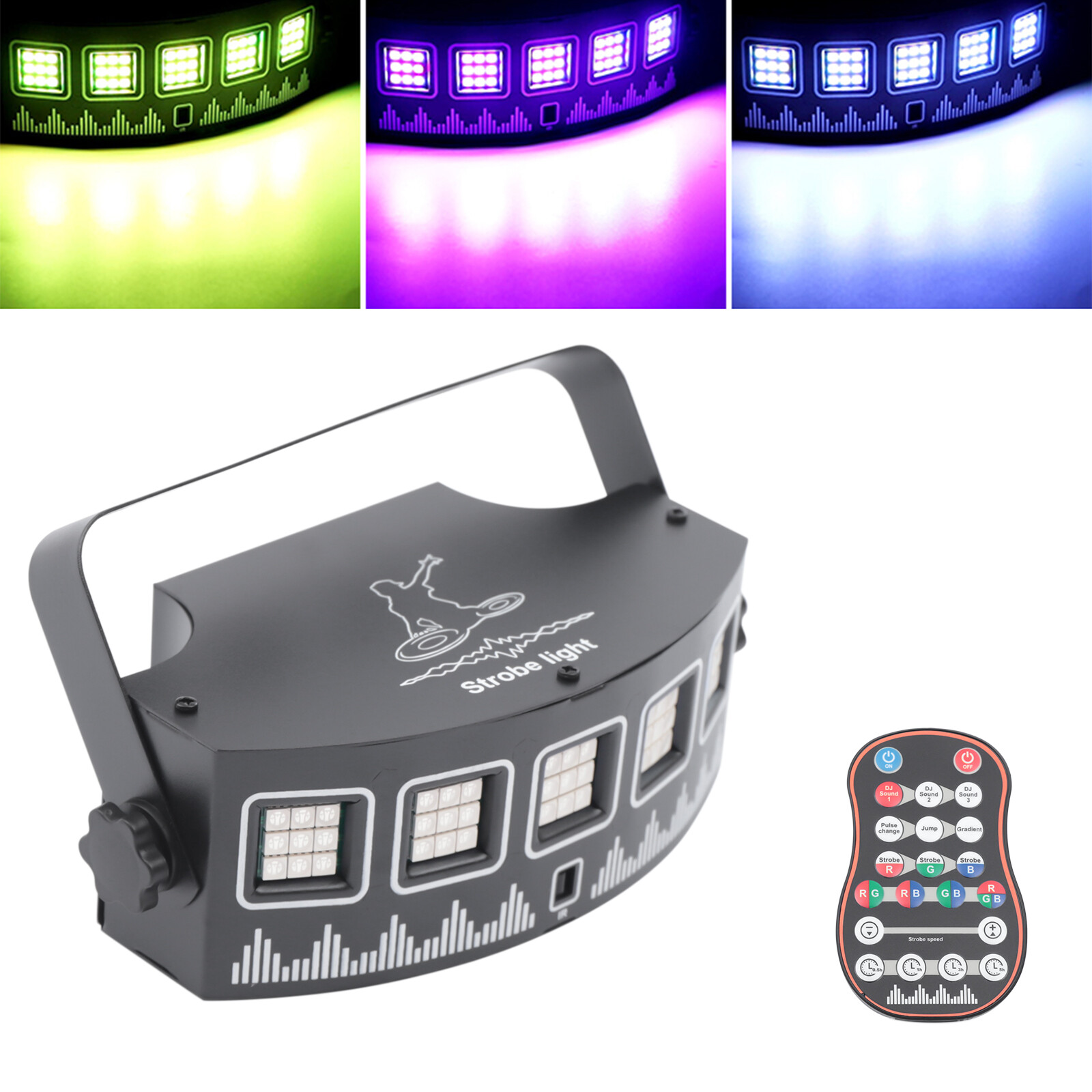 7-Color LED DJ Party Light with Remote Control & Sound Activation