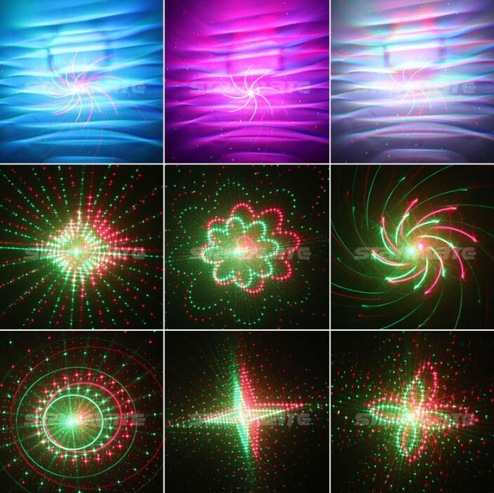 Red Green Blue Wavy Galaxy 12 patterns Indoor DJ Bar Xmas remote Laser Light
