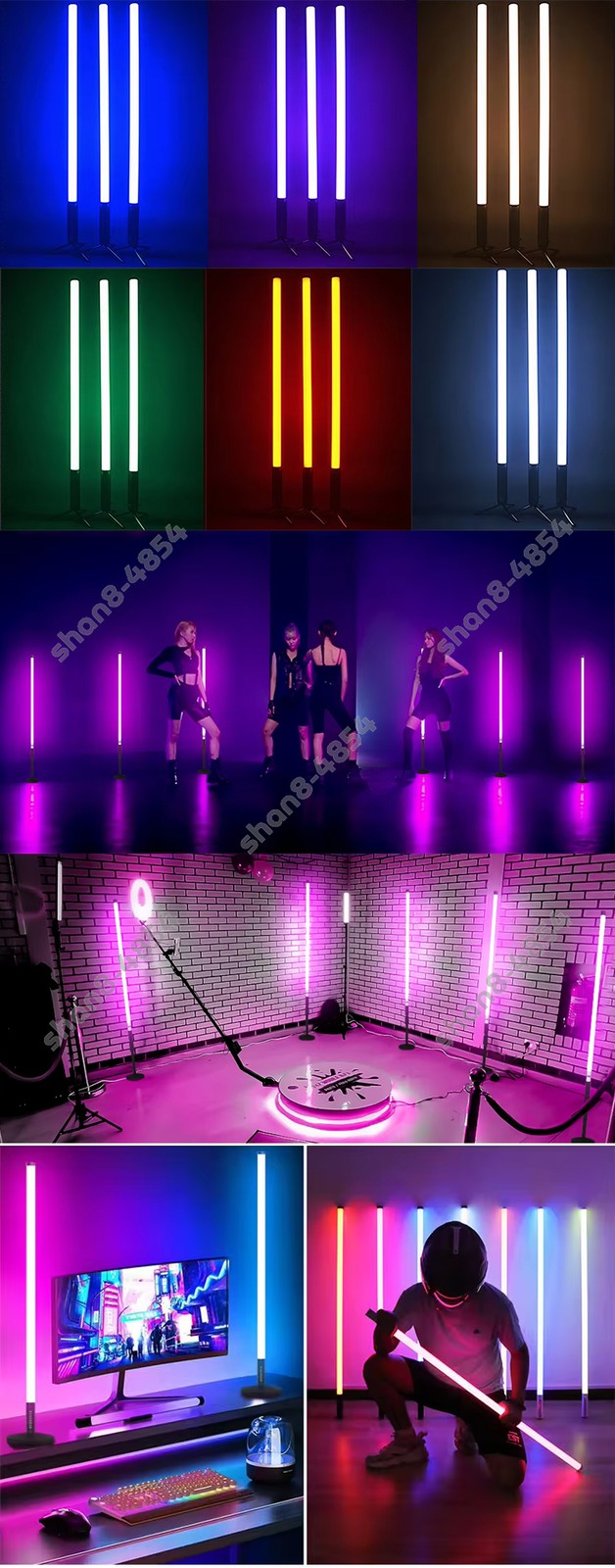IP65 360 LED Pixel Tube Battery Wireless DMX WiFi Control for KTV Theme Event