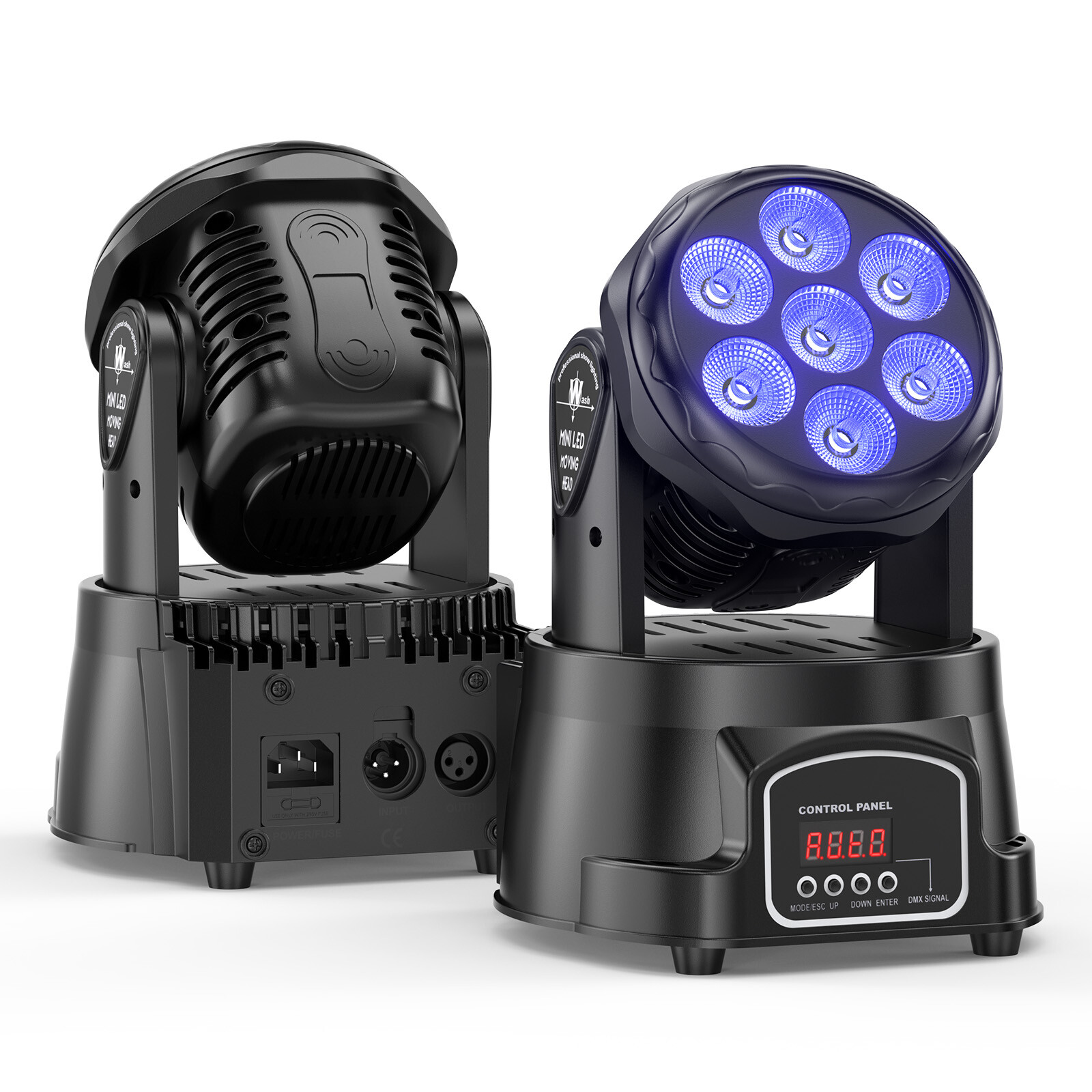 2PCS 105W 7 LED RGBW Moving Head Lights Beam Wash Stage Lighting DJ Party Disco