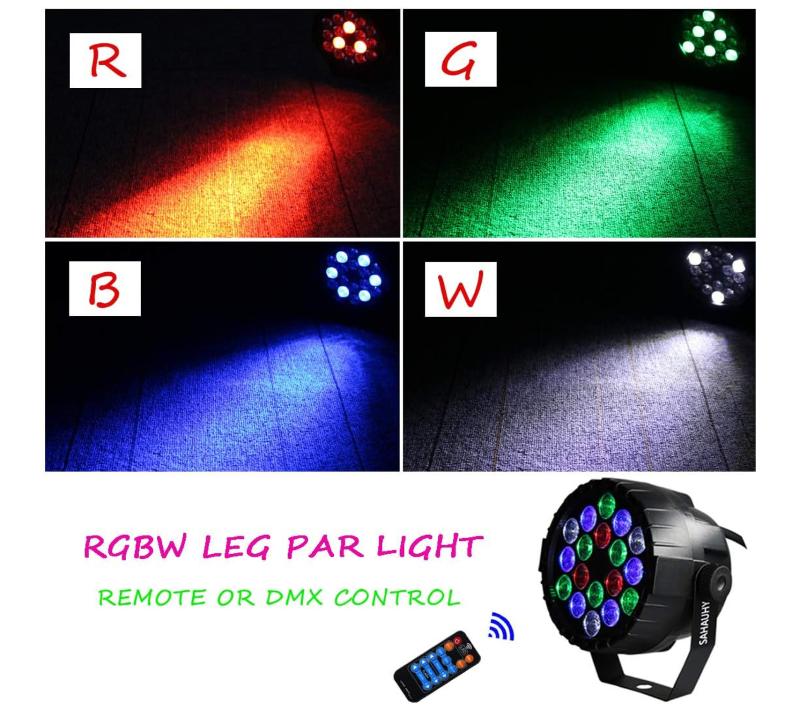 SAHAUHY LED PAR Light Stage DJ RGB Lights DMX Sound Activated