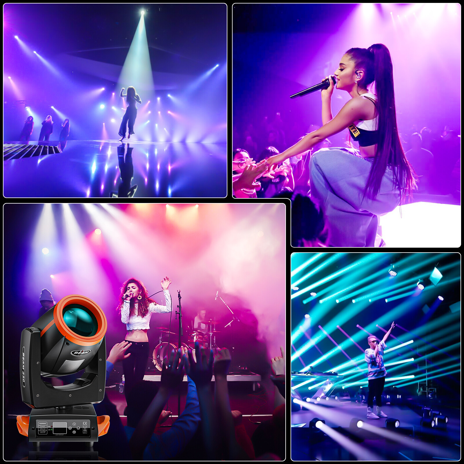 7R 230W Moving Head Beam Stage Lighting 17 Gobo Prism DMX 16CH Disco DJ Lighting
