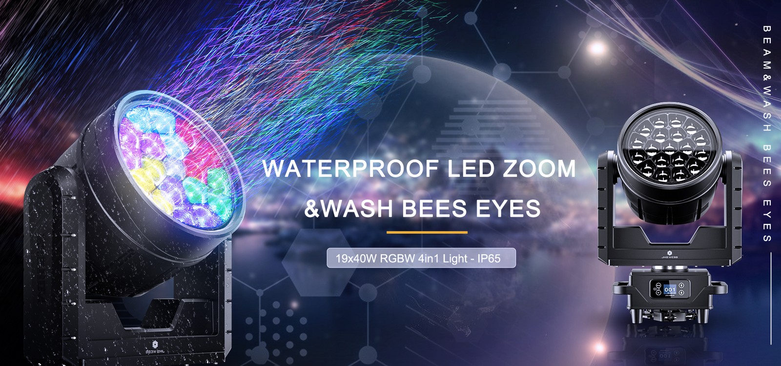 19x20W / 19x40W RGBW Moving Head Light Beam Wash Stage Light Or Case Party Show