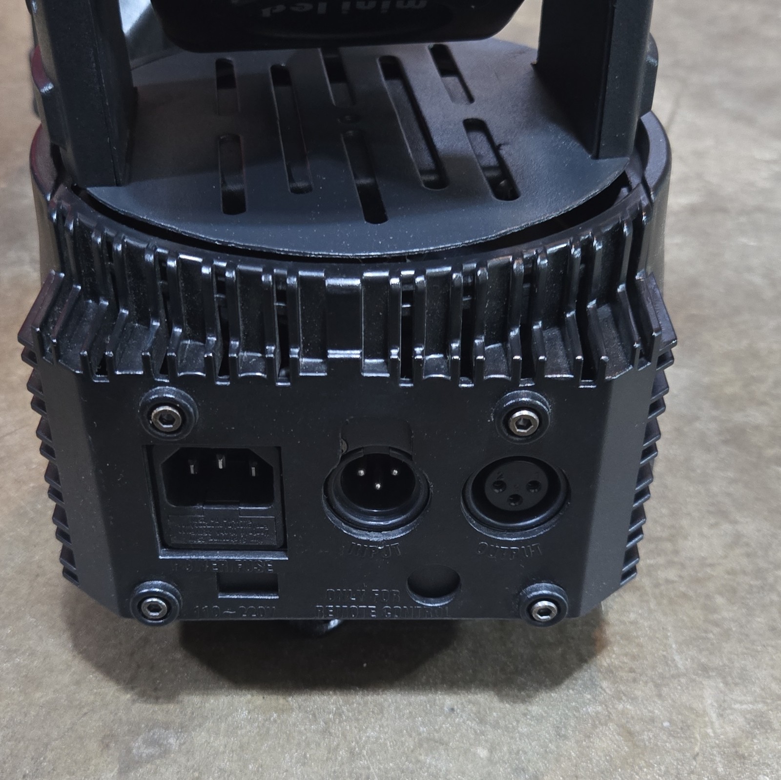 Two Mini LED Moving Head Lights DMX, Built-In Display, Fan Cooled, Pan/Tilt
