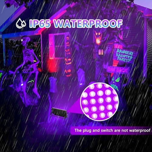 50W 1Pack Black Light for Glow Party, IP65 Waterproof,385-400nm
