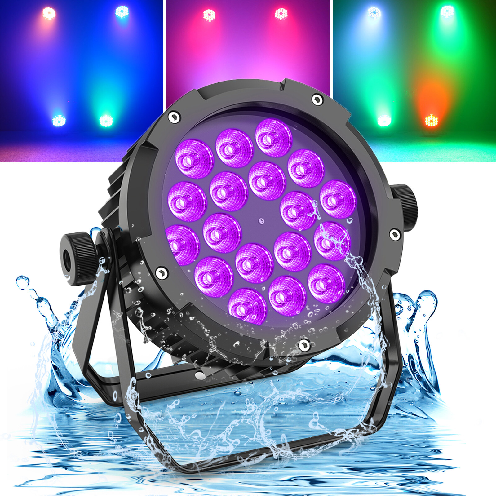 10PCS Waterproof LED Par Light 18x15W RGBWA+UV Outdoor Stage Lights DJ Party