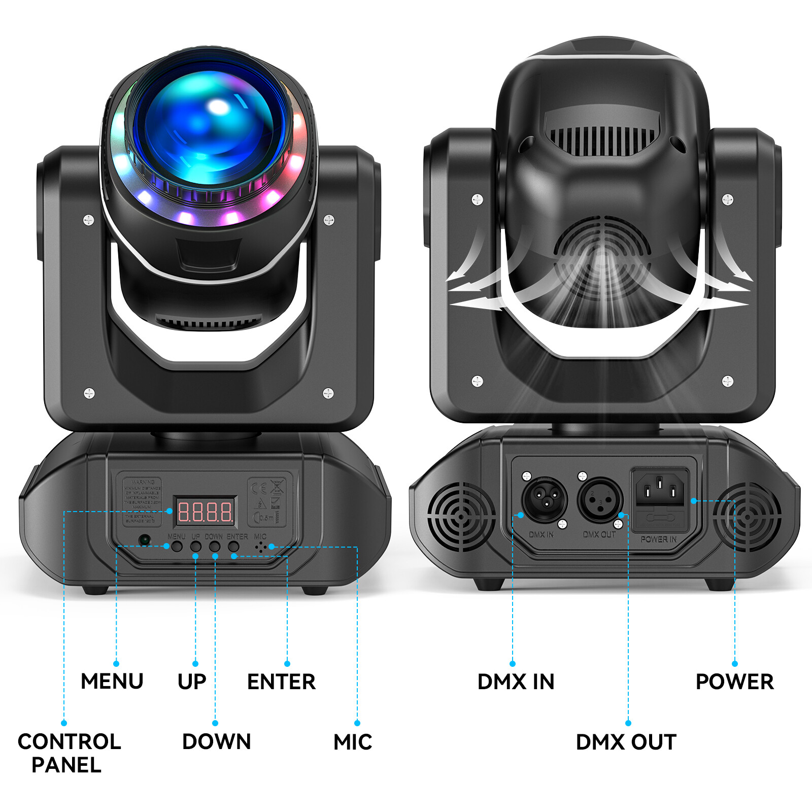 150W LED Beam Moving Head 18 Prism 10 Gobo Stage Light DMX DJ Disco Spot Party