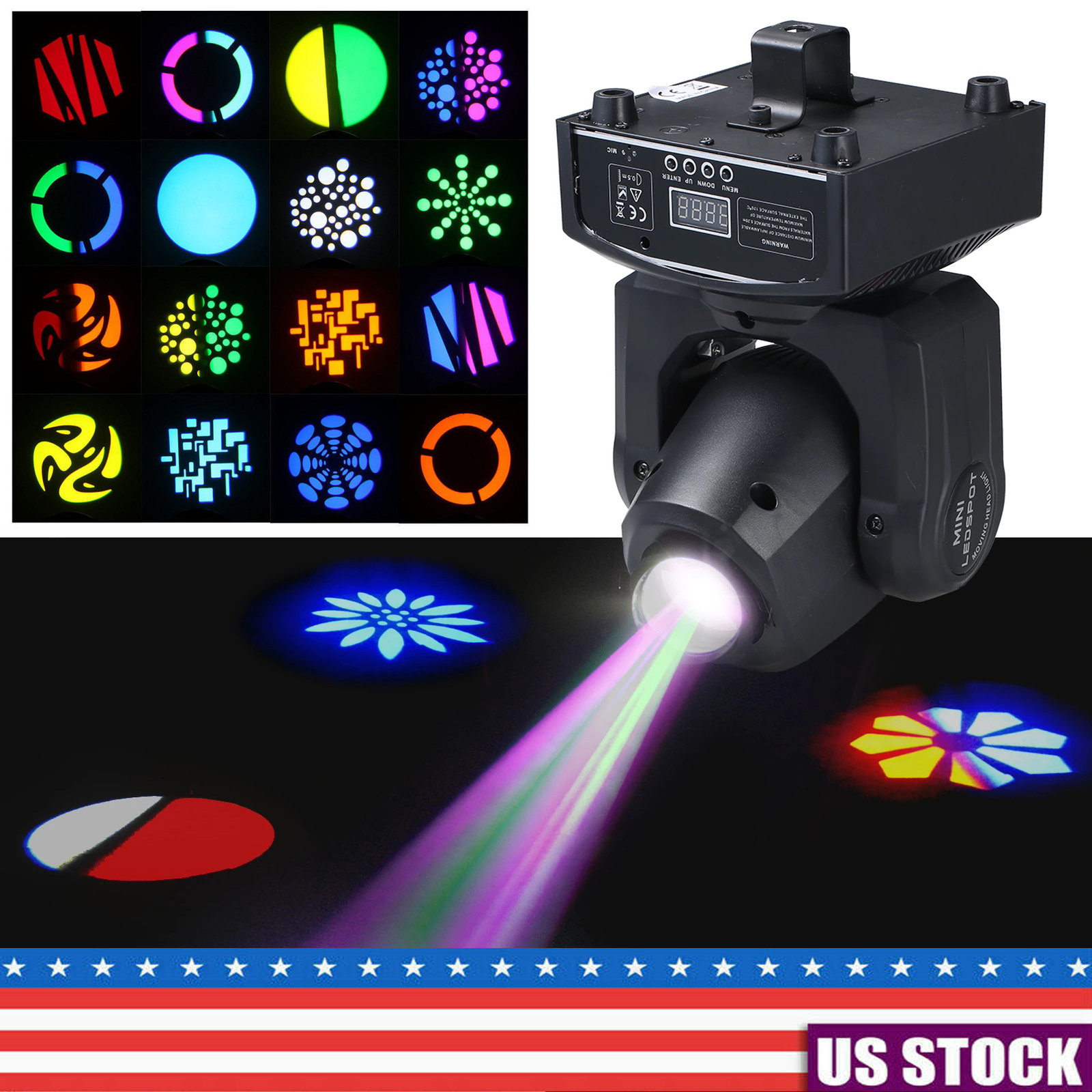 120W LED Moving Head Stage Light RGBW Gobo Spot Beam Disco DJ Party Lighting DMX