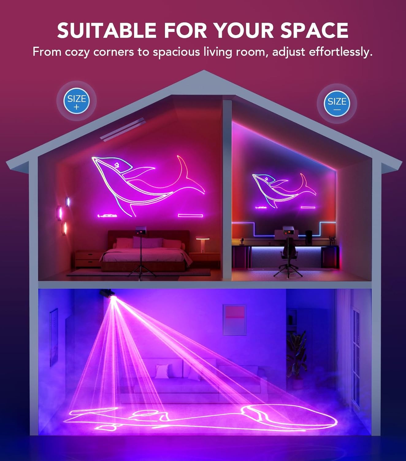 DJ Laser Light with App Control for Party 260+ 3D RGB Animation Laser Projector
