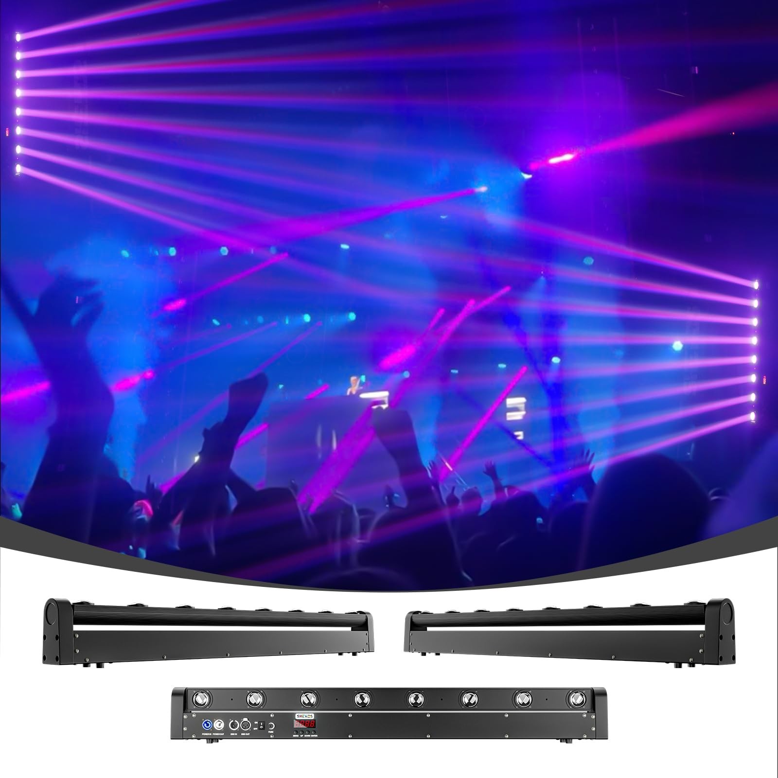 SHEHDS Moving Head Led Light Bar LED 8x12W, RGBW 4IN1