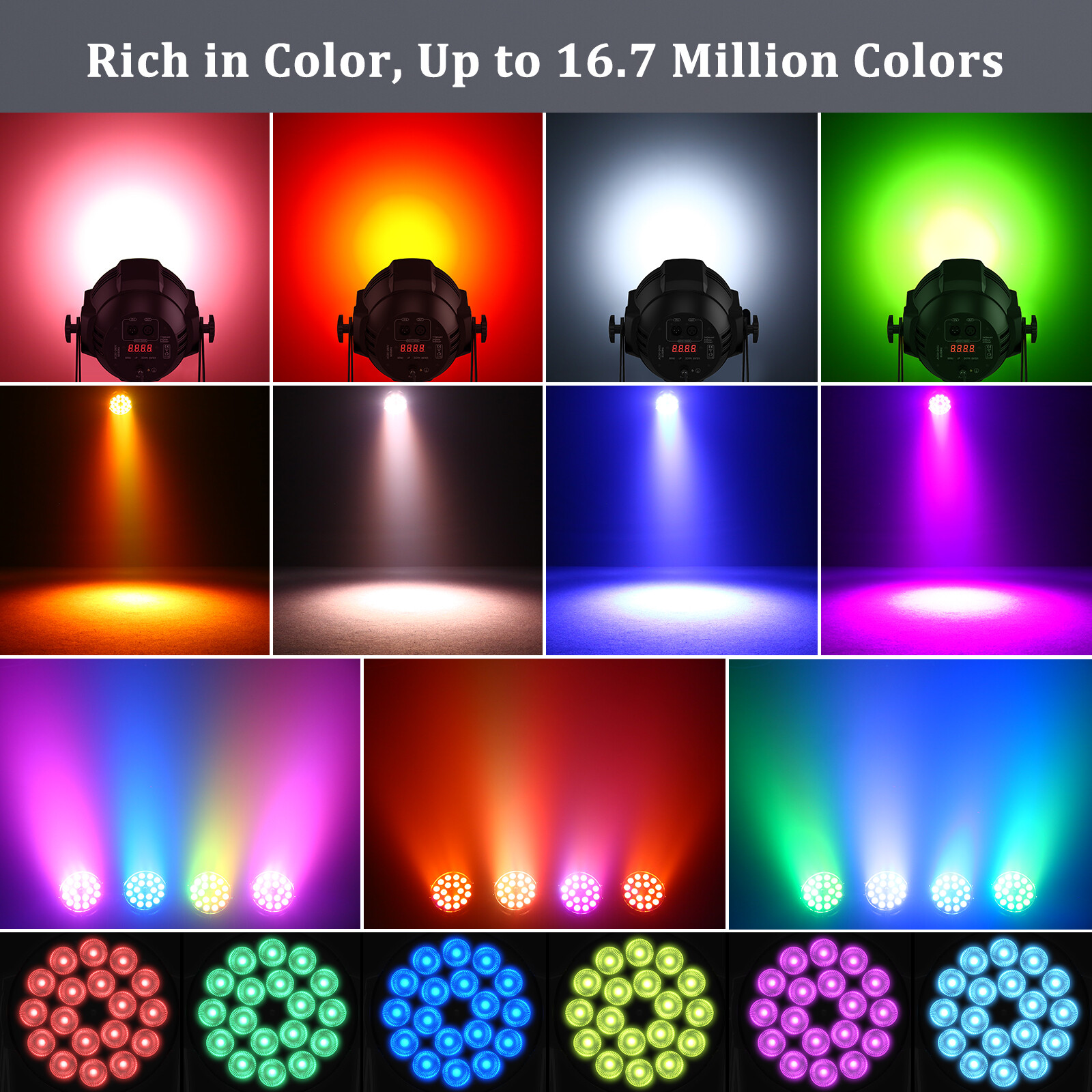 270W 18 LEDs PAR Light RGBW Stage Lighting DMX512 DJ Disco Party Club Show Light