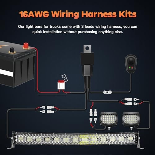 LED Light Bar Kits for Truck – 22 Inch 4 Inch Led Pod Lights 390W Led Light Bar