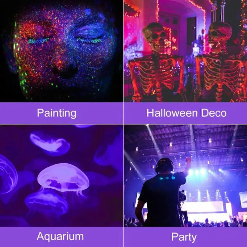 2PCS UV Black Light 100W Bar UV LED Stage Blacklight Party DJ Club for Halloween