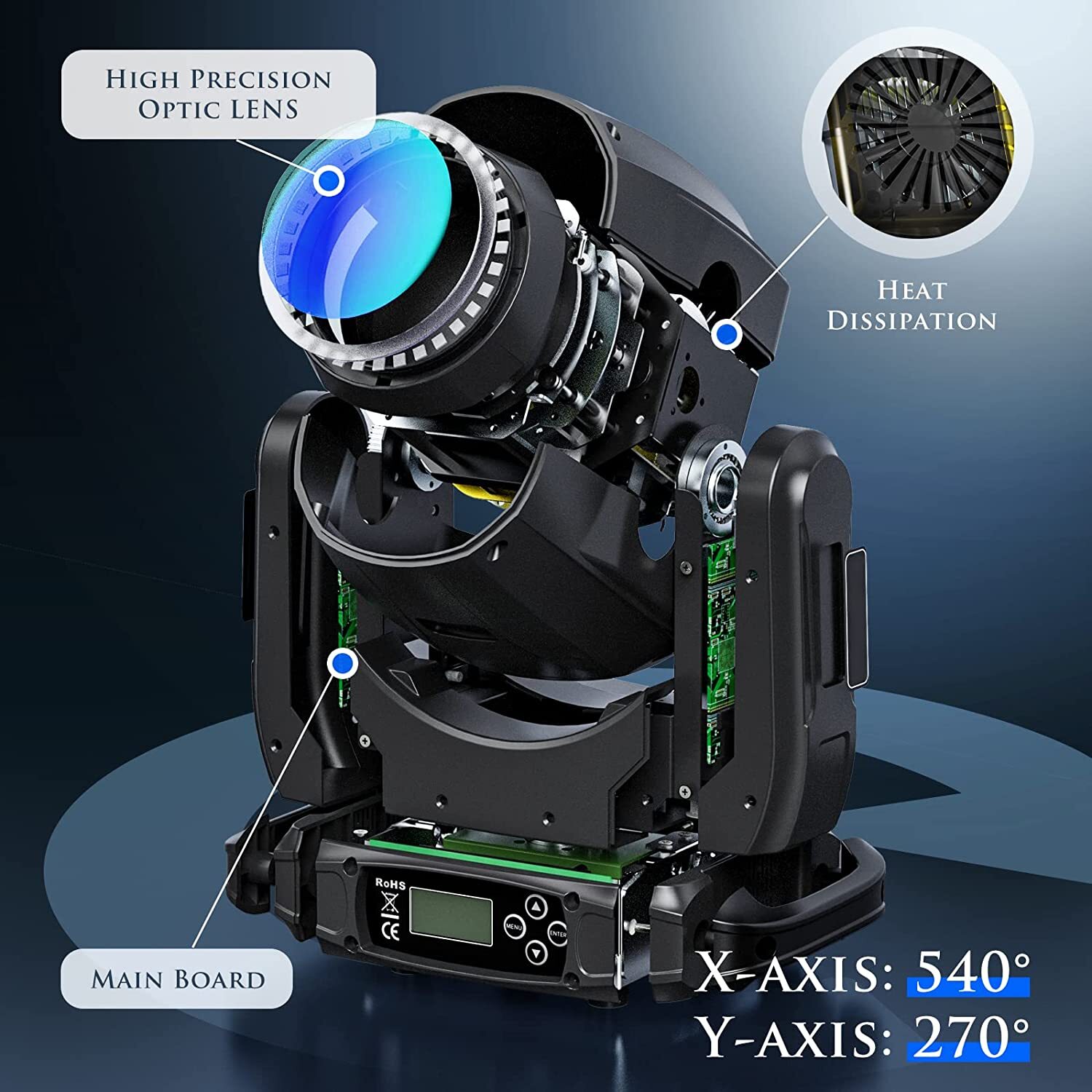 2X 200W Moving Head DJ Lights Stage Lighting for Wedding Party with Flight Case