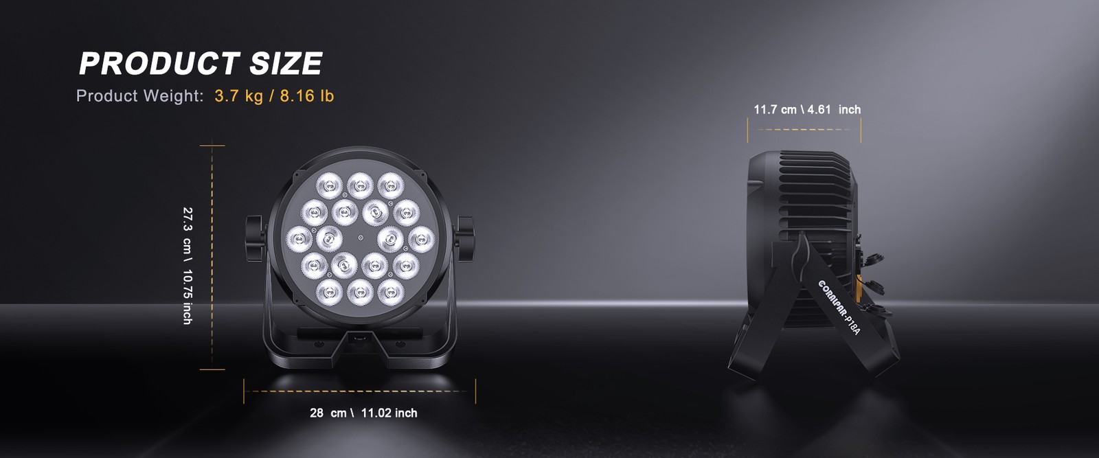 SHEHDS Upgrade version Waterproof IP65 Outdoor 18x12W RGBWAUV LED Flat Par Light