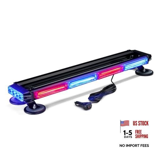 26″ COB LED Rooftop Strobe Light Bar, Double Side Caution Multi Color Modern