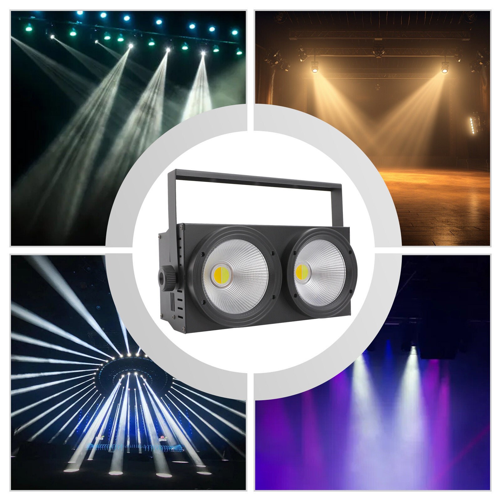 200W COB LED Par Light DMX Stage DJ Audience Blinder Light Warm +Cool White