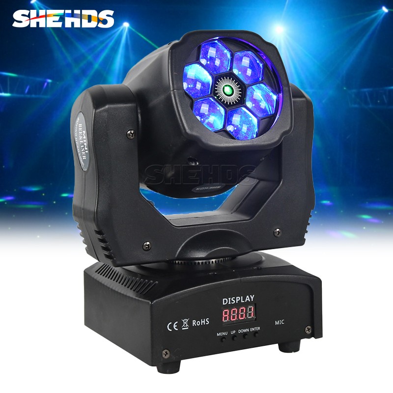 LED 6x15W RGBW Laser Moving Head Light Beam Wash Lighting For Party Bar Club
