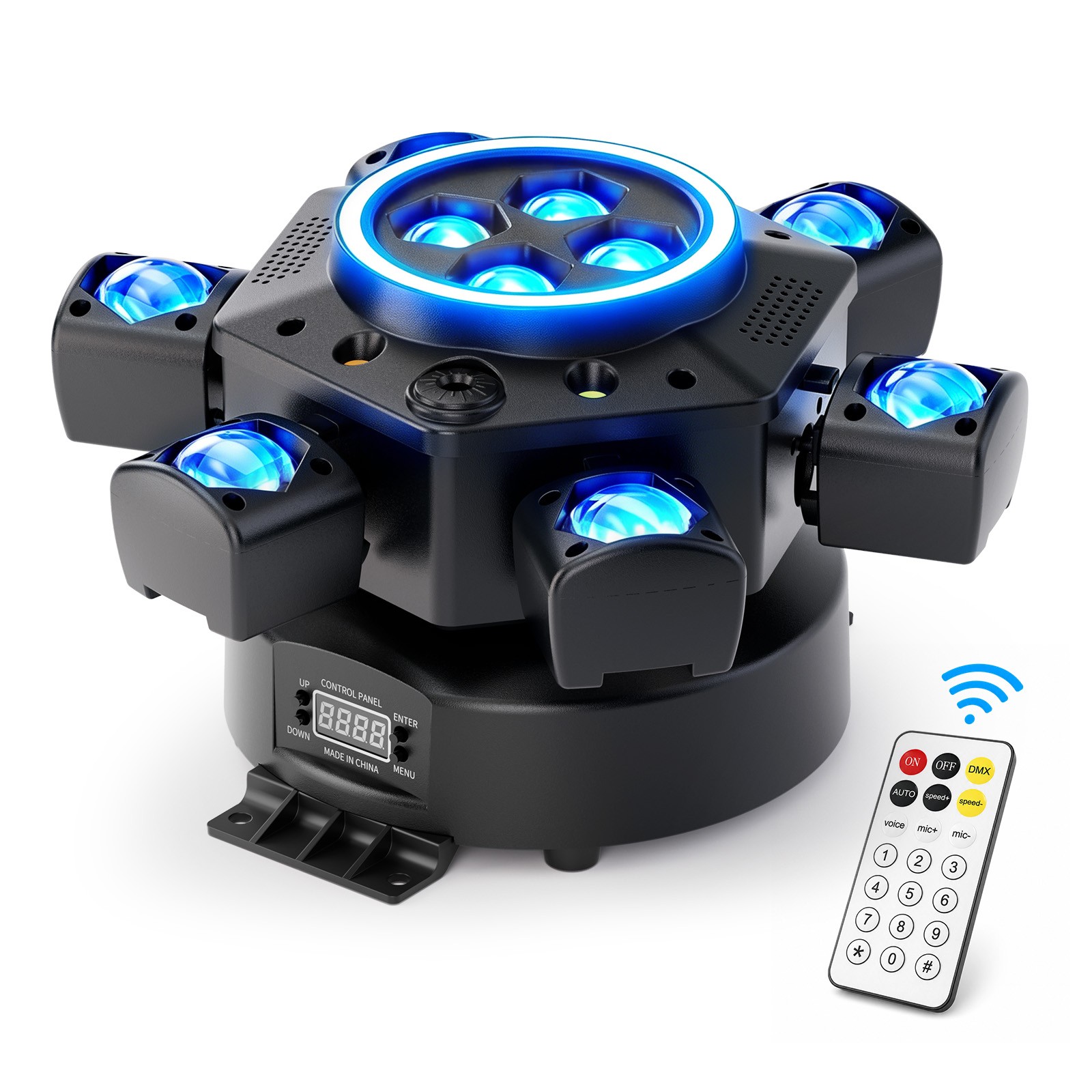 6 Arms Bee Eye 200W LED Light Stage Moving Head Beam Light Laser DJ Disco Party