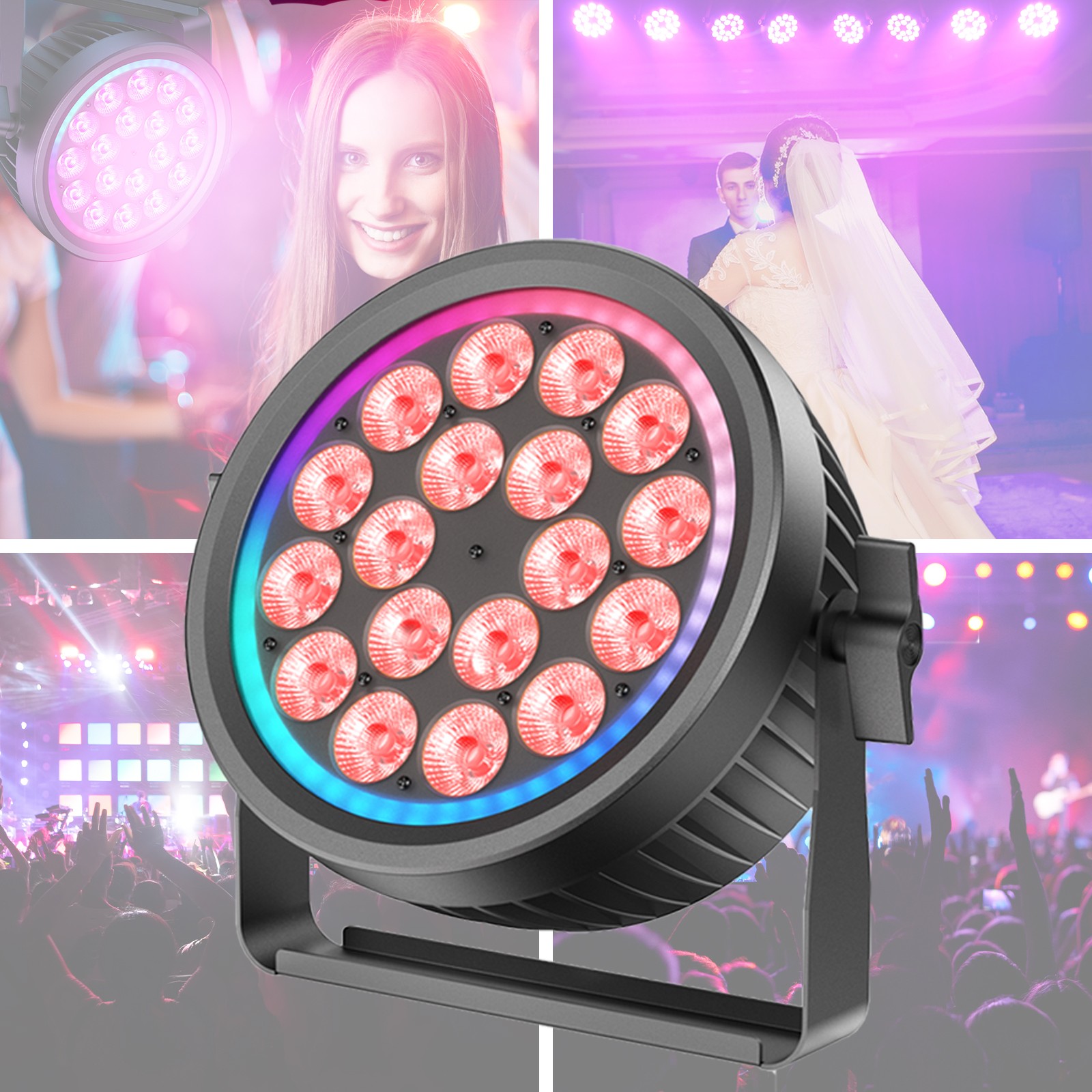 270W 18LED Silence PAR Light RGBW Stage Wash Lighting DMX DJ Disco Party Show