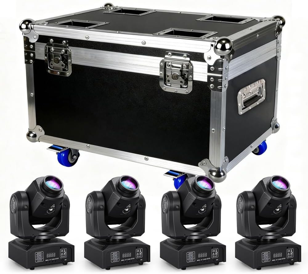 60W LED Moving Head Stage Light, DMX512 DJ Light | 8 Gobos & 8 Colors, Sound Act