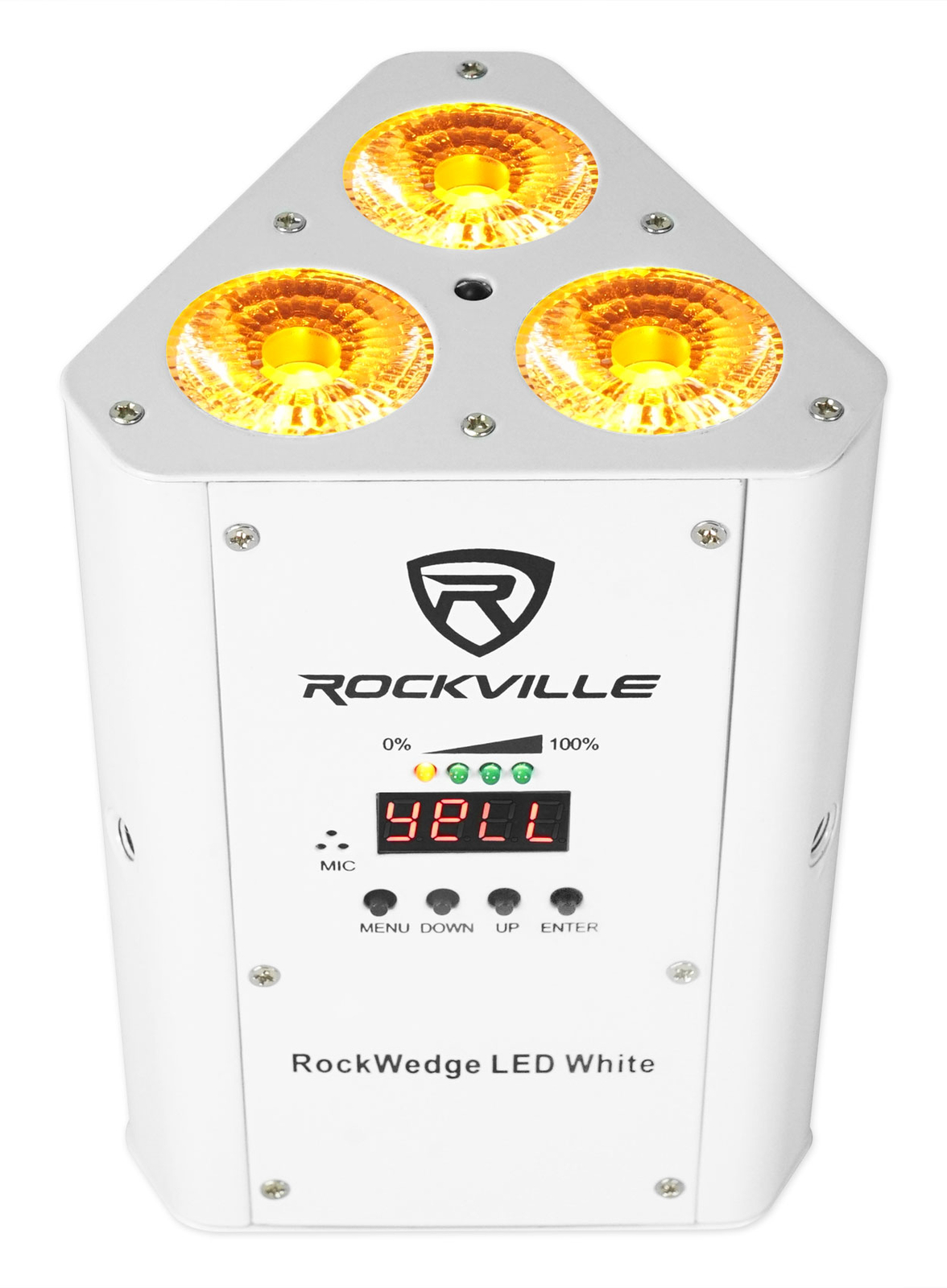 (8) Rockville RockWedge LED White RGBWA+UV Rechargeable Wireless DMX Lights+Bag