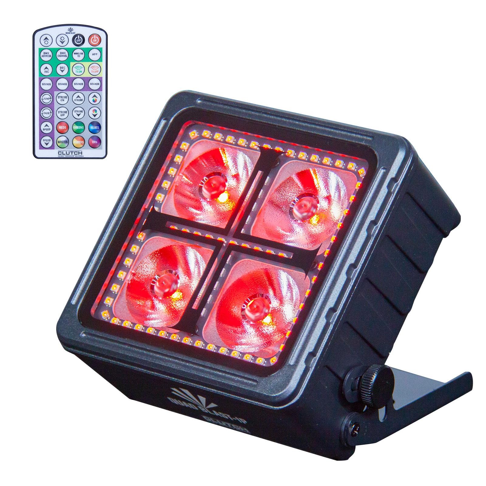 Clutch QUAD BLAST-IP RGBWA+UV LED IP65-Rated Indoor/Outdoor Uplight