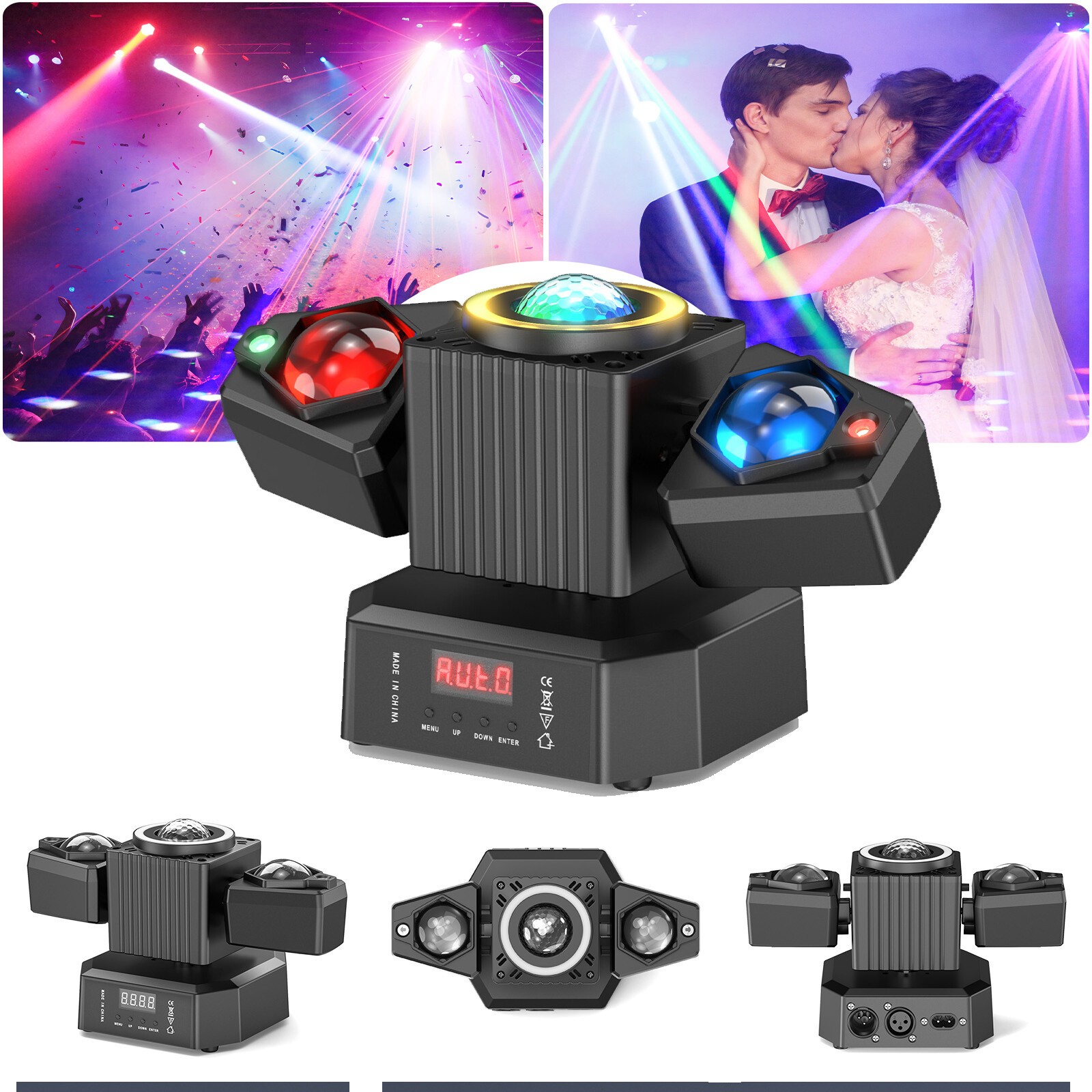 RGBW Moving Head Light 2LED Magic Ball Stage Effect Lighting DJ Disco Party KTV