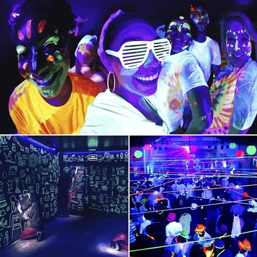 2Pcs UV Black Light 100W Bar UV LED Stage Blacklight Party DJ Club for Halloween