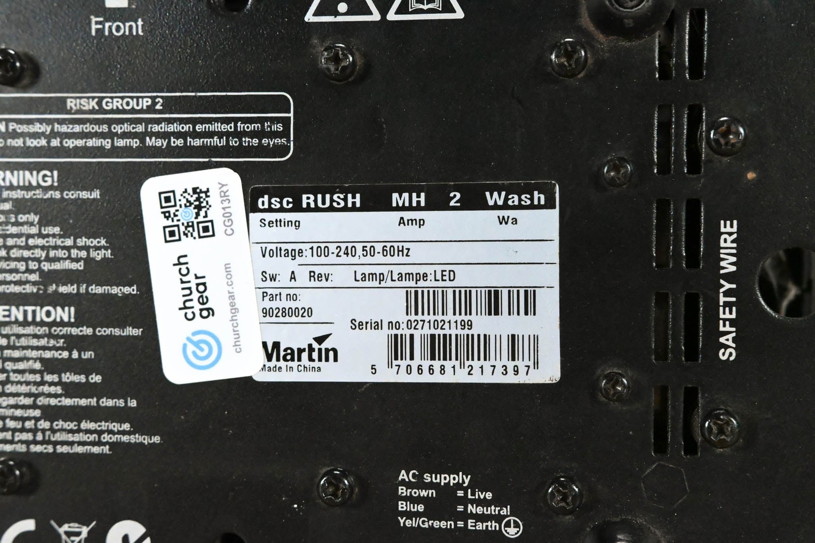 Martin Lighting RUSH MH 2 Wash LED Wash Moving Head Fixture CG013RY