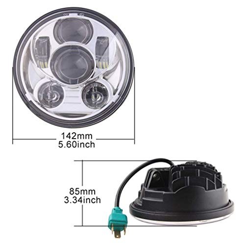 5-3/4 5.75 inch Aluminum Metal Head light Compatible with Sportster, Silver