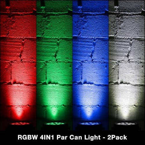 18LED Stage Par Can Lights: 72W RGBW 4IN1 Color Changing – Remote DMX Control