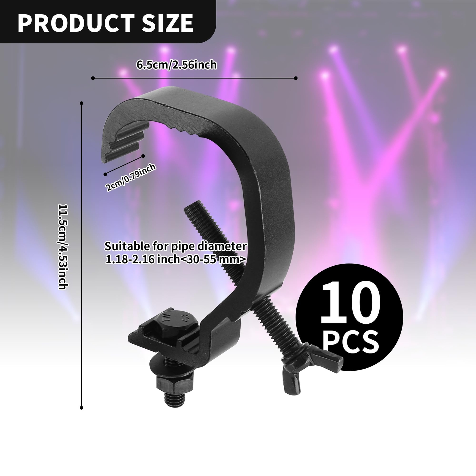 10 Pack Heavy Duty Aluminum Alloy Stage Light Clamp Hook Truss C Clamp for DJ