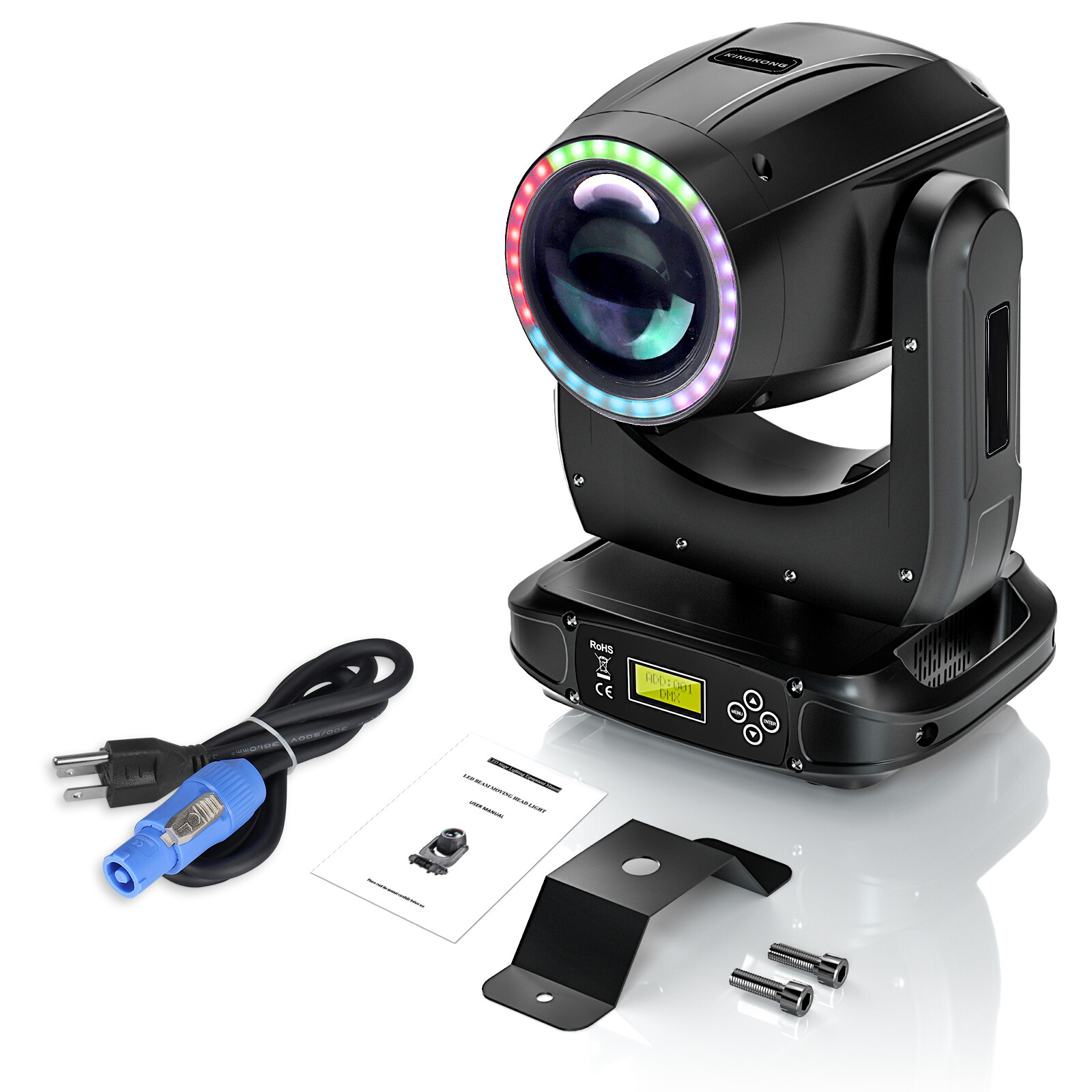 200W Moving Head Stage Light Gobo LED DJ Beam Prism 16CH Party Spot Lighting DMX