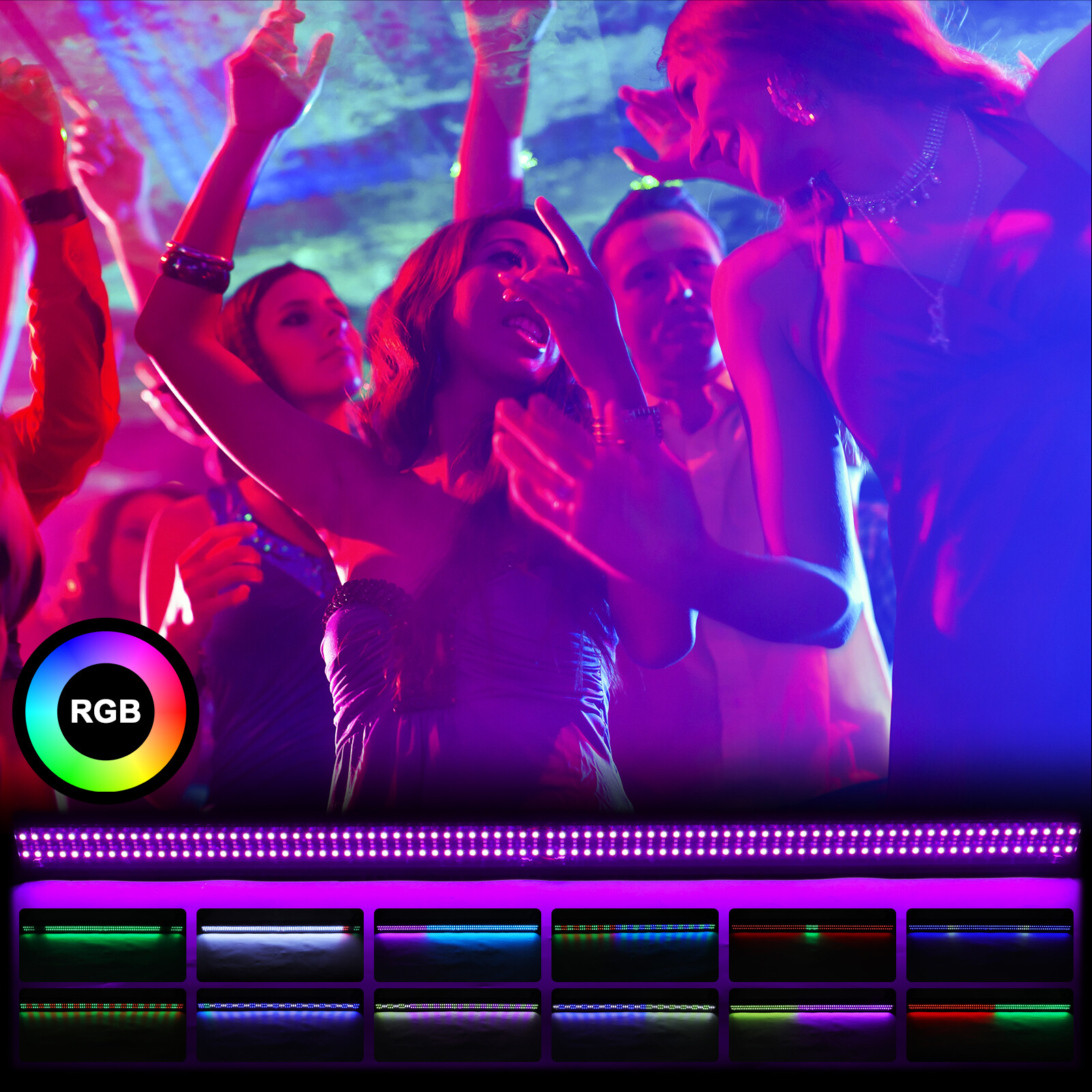 Wall Wash Light Bar 336LED RGB 3in1 DMX Stage DJ Disco Party Strobe Beam Light