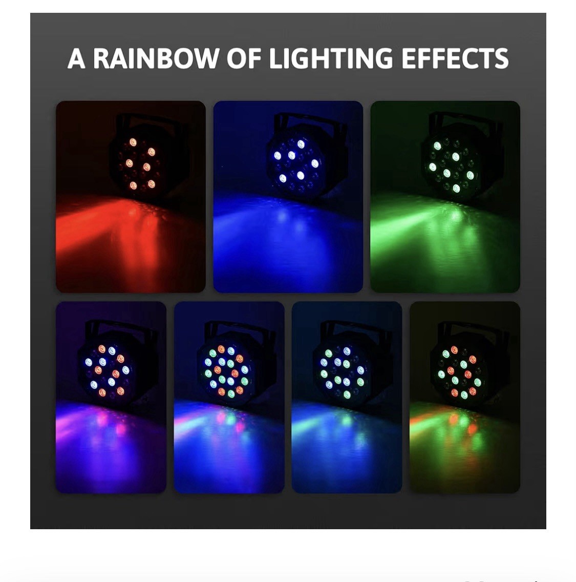LED Stage Lights 8pcs 18x3W RGB Par Can Lights w/ DMX Controller Sound Activated