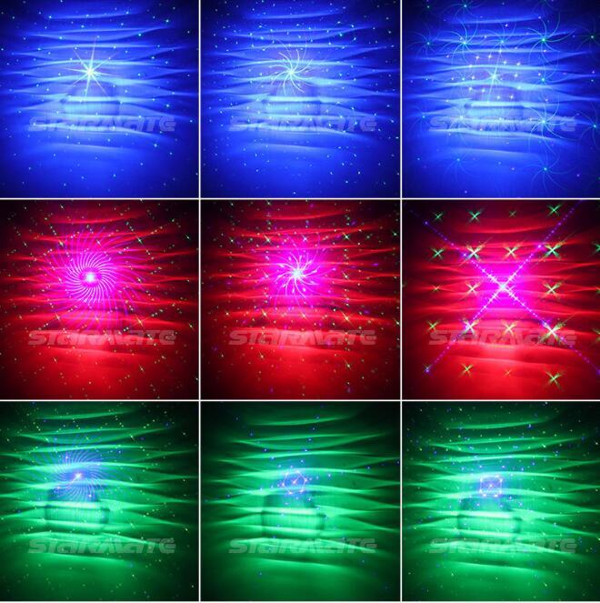 3 Lens Red Green Blue Wavy Galaxy 48 patterns Party DJ Bar remote Laser Light Yc