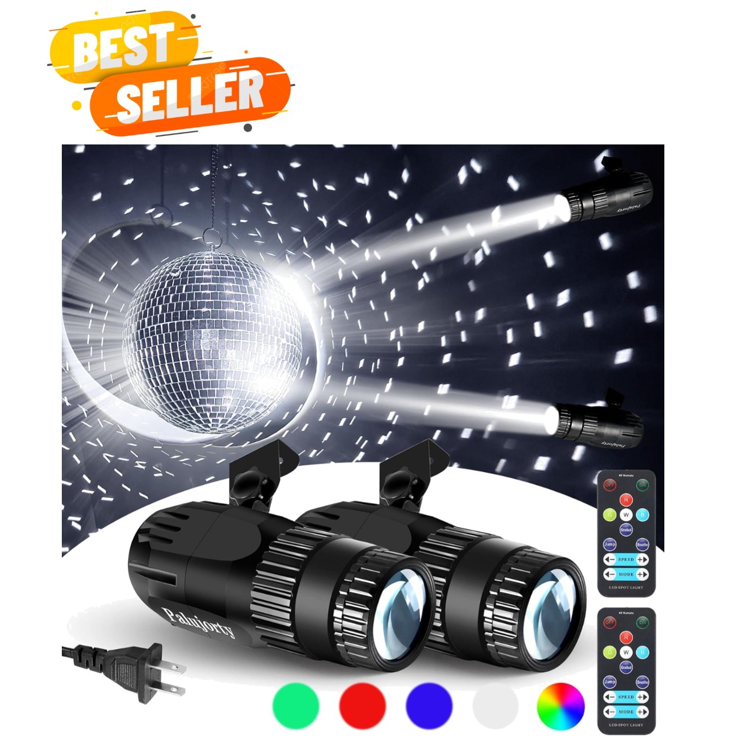 Disco Ball Light 2 Pack, 15W Multicolor Disco Ball Spotlight for Party, Stage…