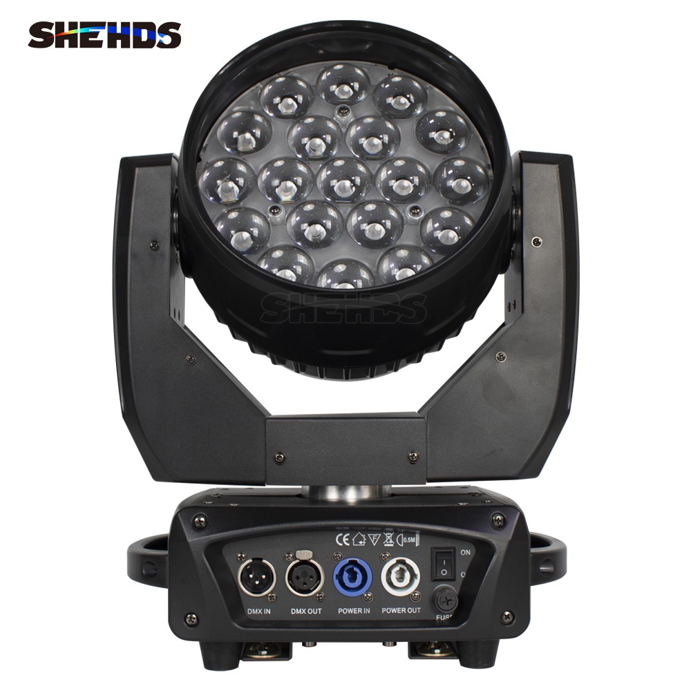 19x15W/19x20W LED RGBW 4in1 Beam Wash Moving Head Light Zoom Show Or Fight Case