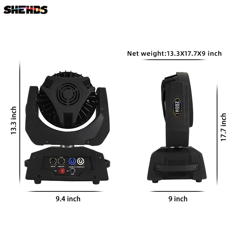 4PCS SHEHDS LED Wash Zoom 36x18W RGBWA UV Moving Head Lighting For Disco