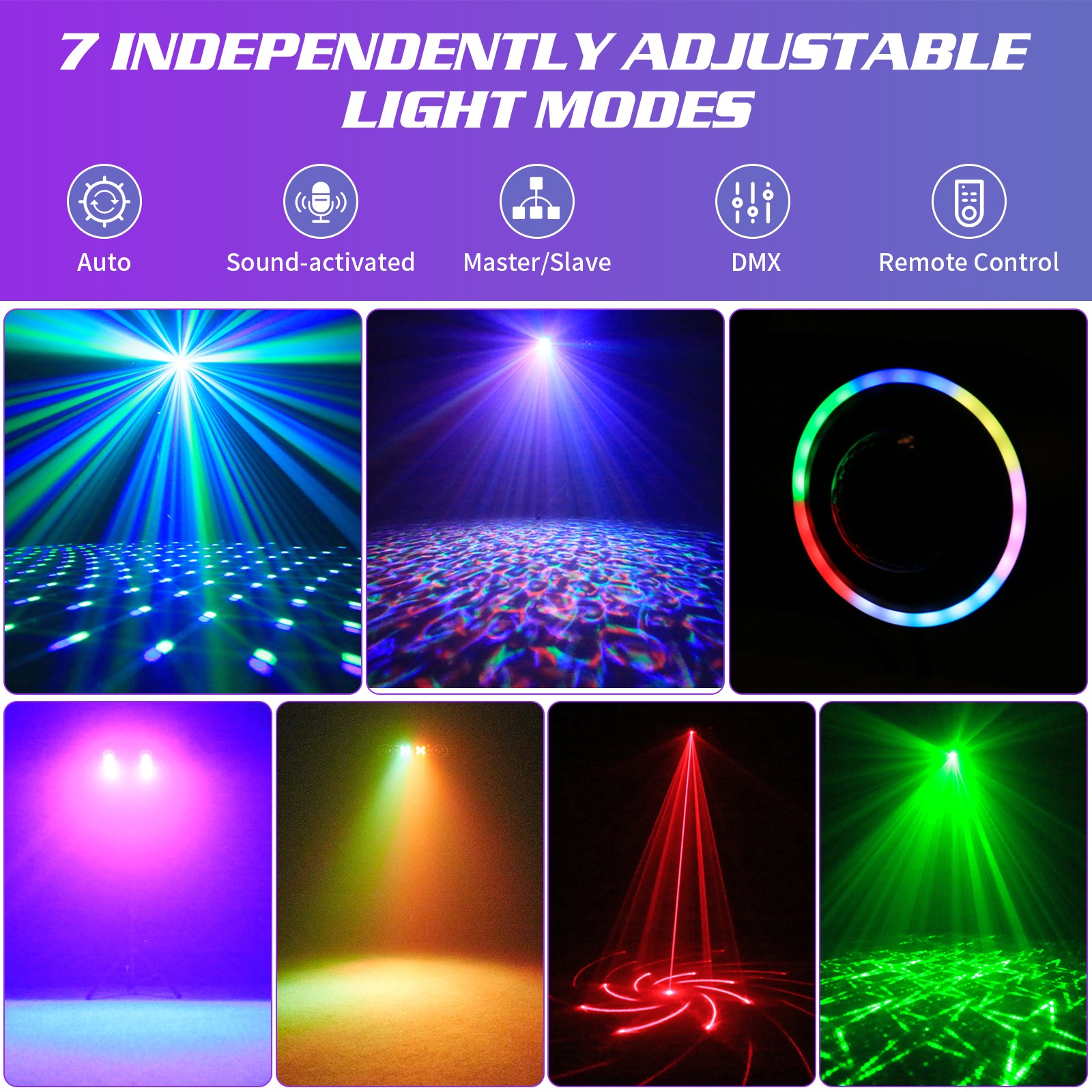 4PCS RGBW UV DJ Lights with Stand &Bag, Telbum Party Mobile Laser Stage Lights