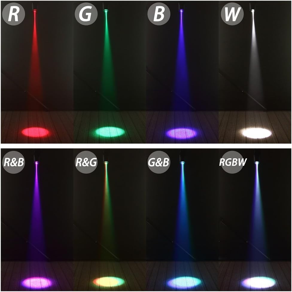 Multipurpose RGBW Pinspot Light with Sound Activation for DJ and Events