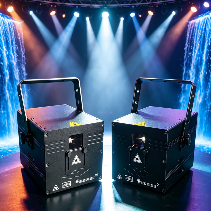 2pc 10W Stage Projector Laser Lights DMX 40Kpps RGB Animation iLDA DJ Show Laser
