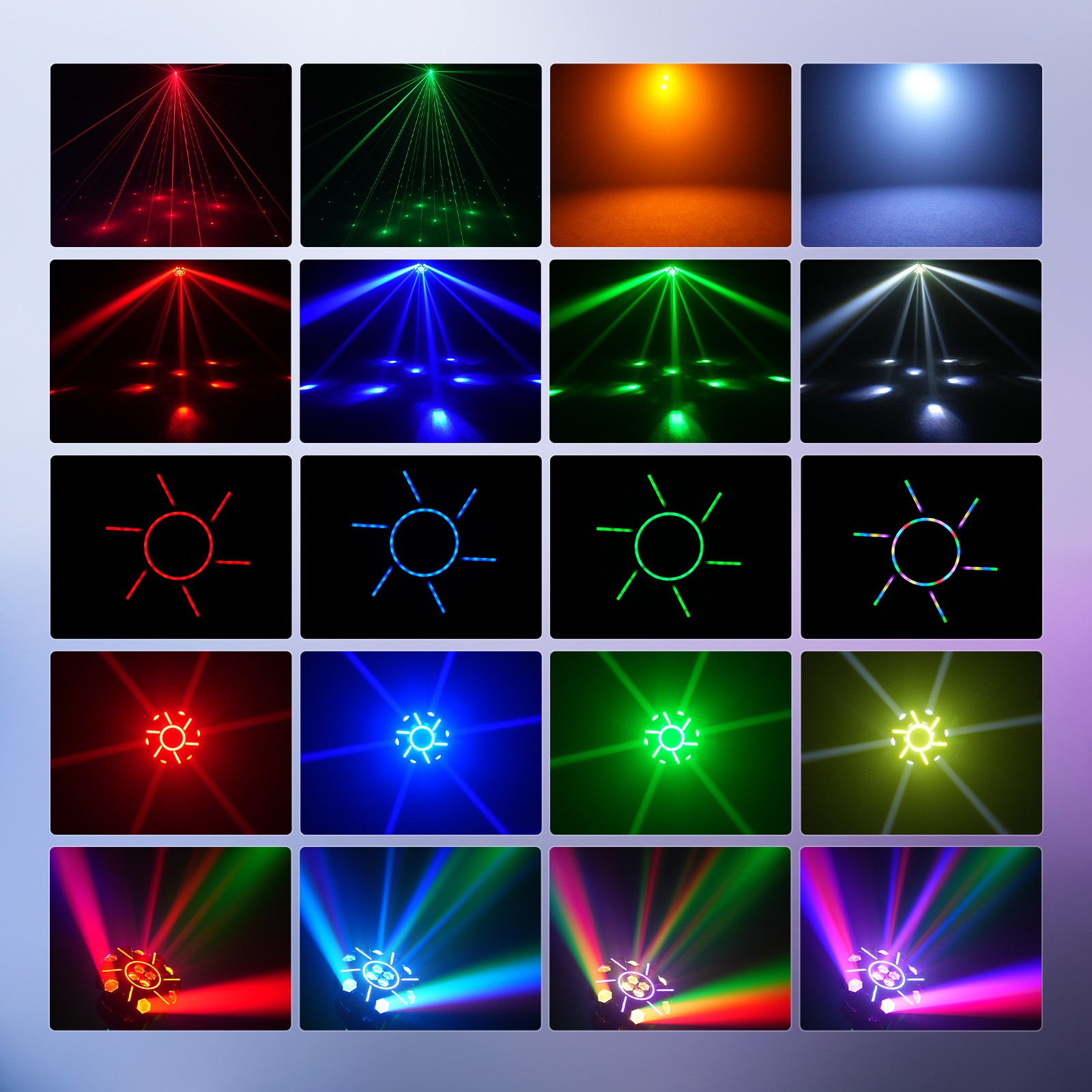 UKING 6 Arms Laser RGBW LED Moving Head Light Disco Stage Lighting Beam DMX512