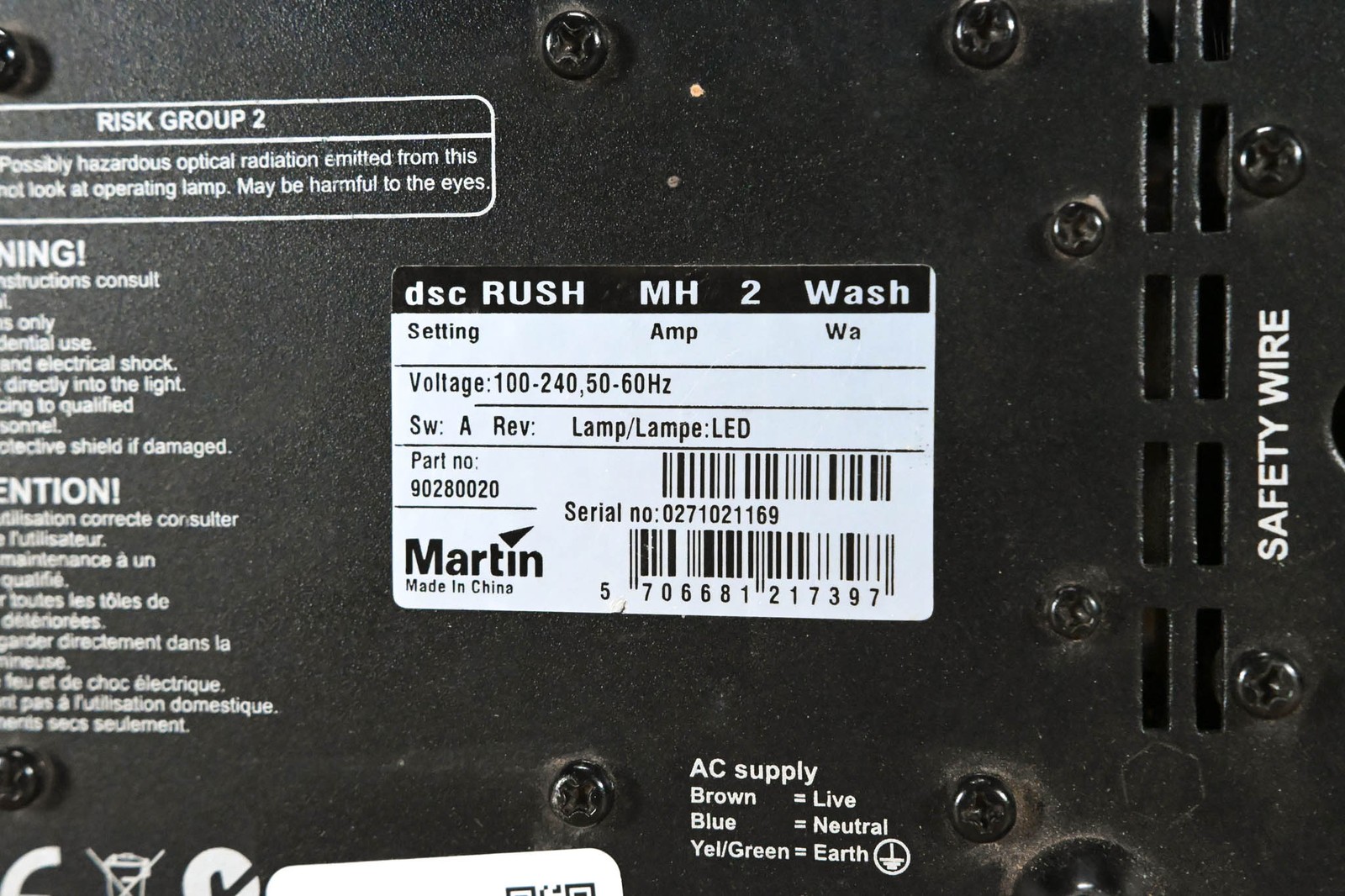 Martin Lighting RUSH MH 2 Wash LED Wash Moving Head Fixture CG013R0
