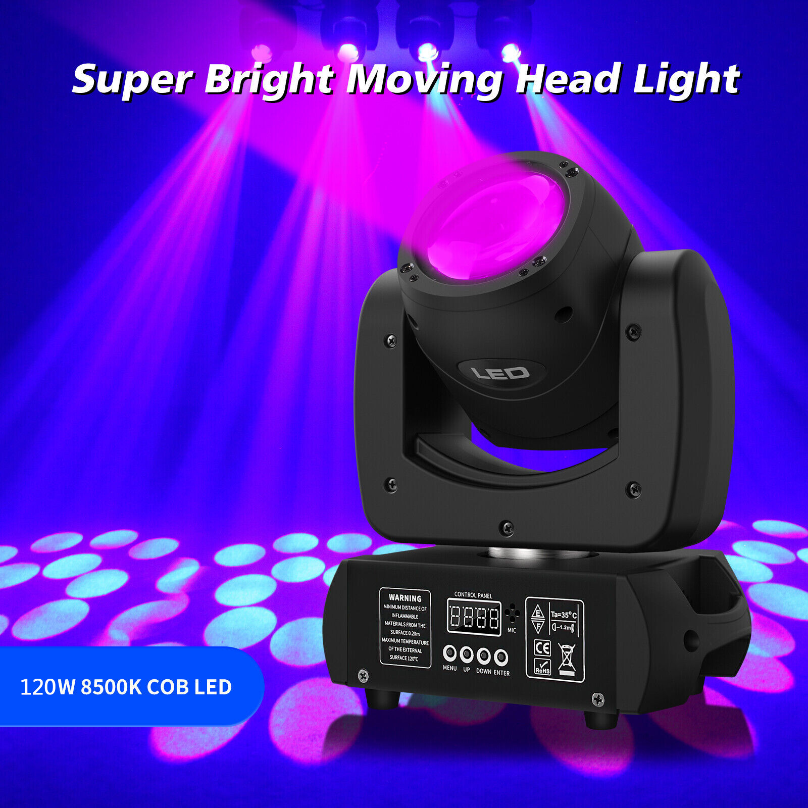 18Prism LED Moving Head Light RGBW Gobo Beam Stage DJ Disco Show DMX Lighting