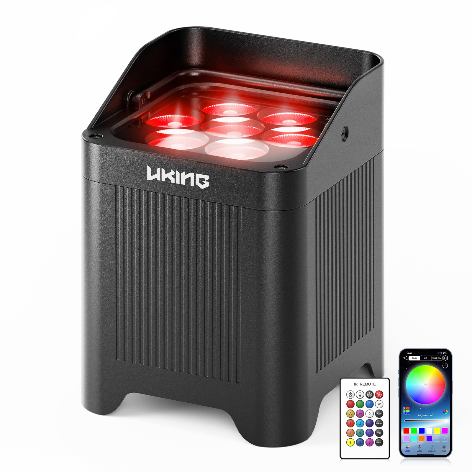 140W Waterproof RGBWA+UV Rechargeable Battery Wireless DMX Par Stage Light Party